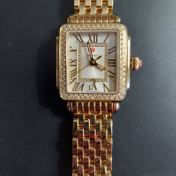 Michele Accessories - NWOT Michele Deco Watch 18K Yellow Gold Plated model # THR1975399